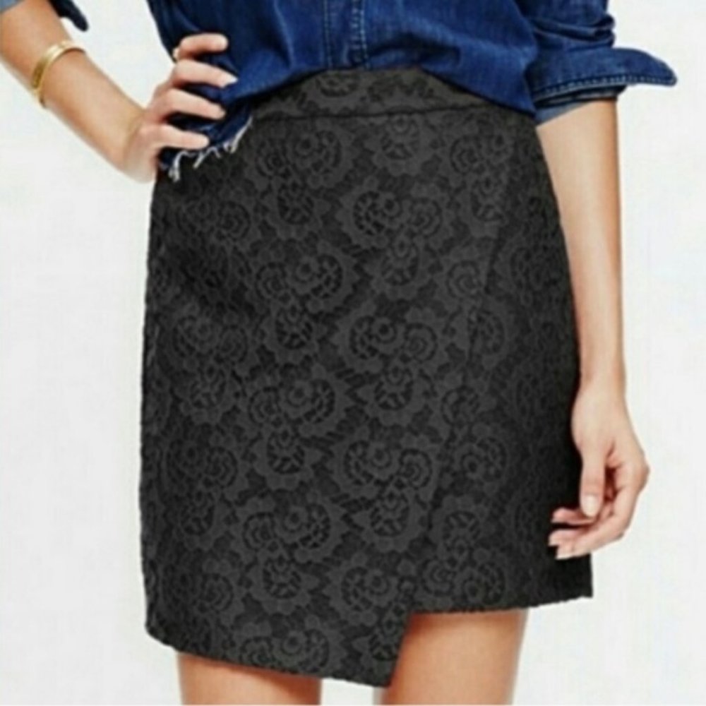 Madewell Lace Asymmetrical Wrap Skirt - Picture 1 of 6